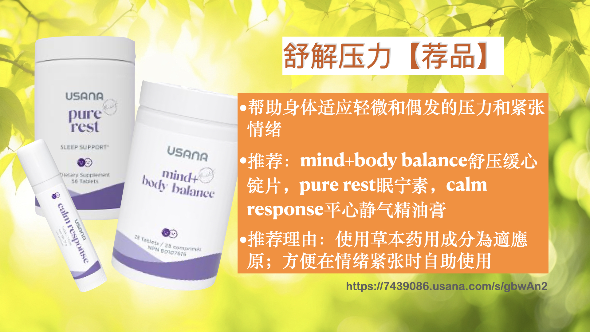 USANA-舒解压力组合